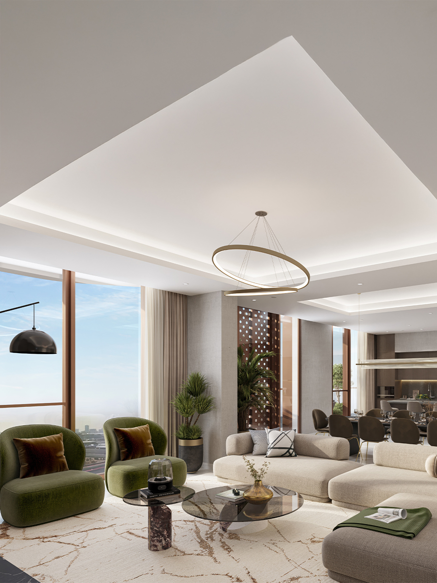 Takaya penthouse contemporary living area