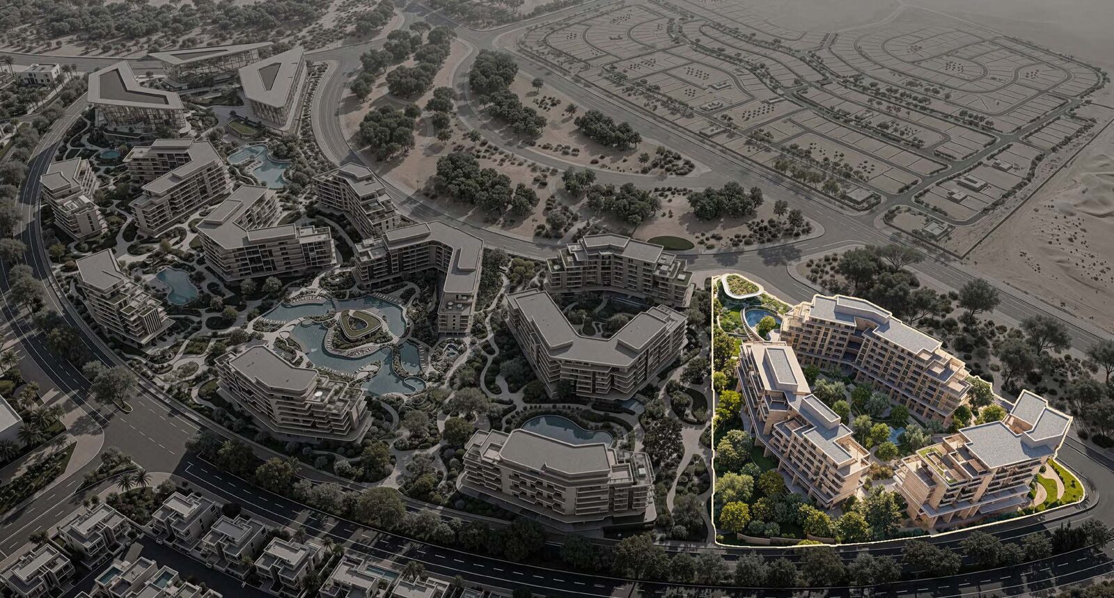 Arancia Yards highlighted within The Yards masterplan in City of Arabia